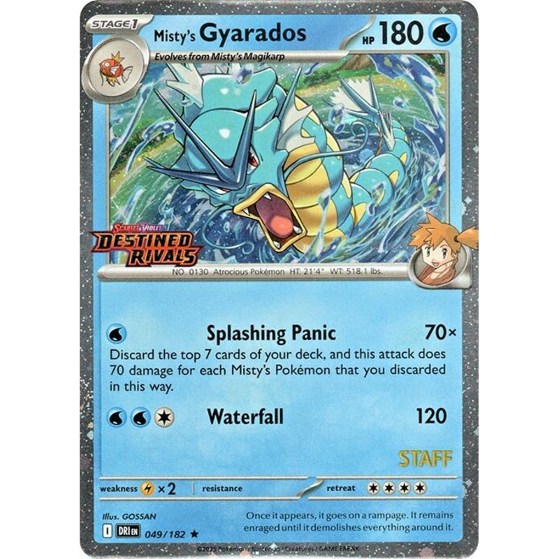 Misty's Gyarados (049/182) (Prerelease Staff) [Scarlet & Violet: Destined Rivals]