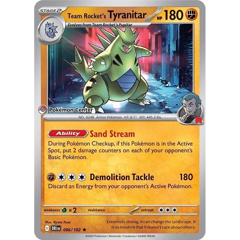 Team Rocket's Tyranitar (096/182) (Pokemon Center Exclusive) [Miscellaneous Cards]