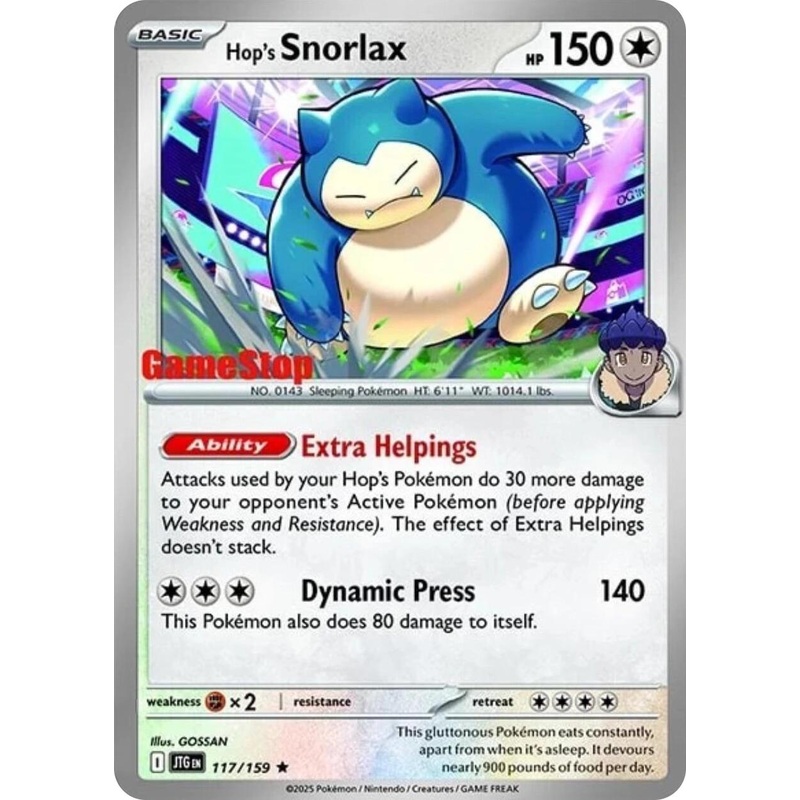 Hop's Snorlax (117/159) (GameStop) (Cosmos Holo) [Scarlet & Violet: Journey Together]