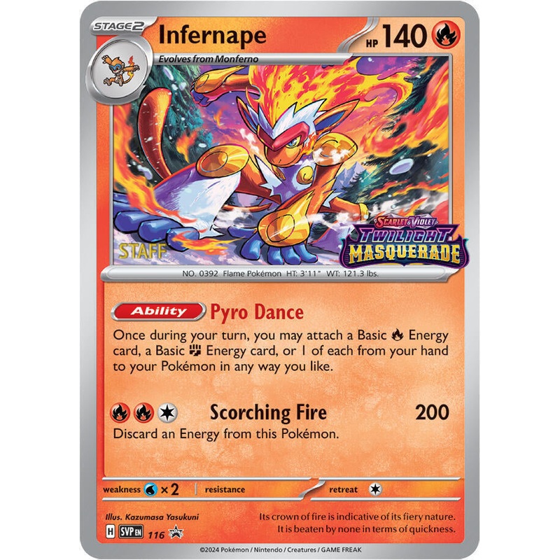 Infernape (116) (Staff) [Scarlet & Violet: Black Star Promos]
