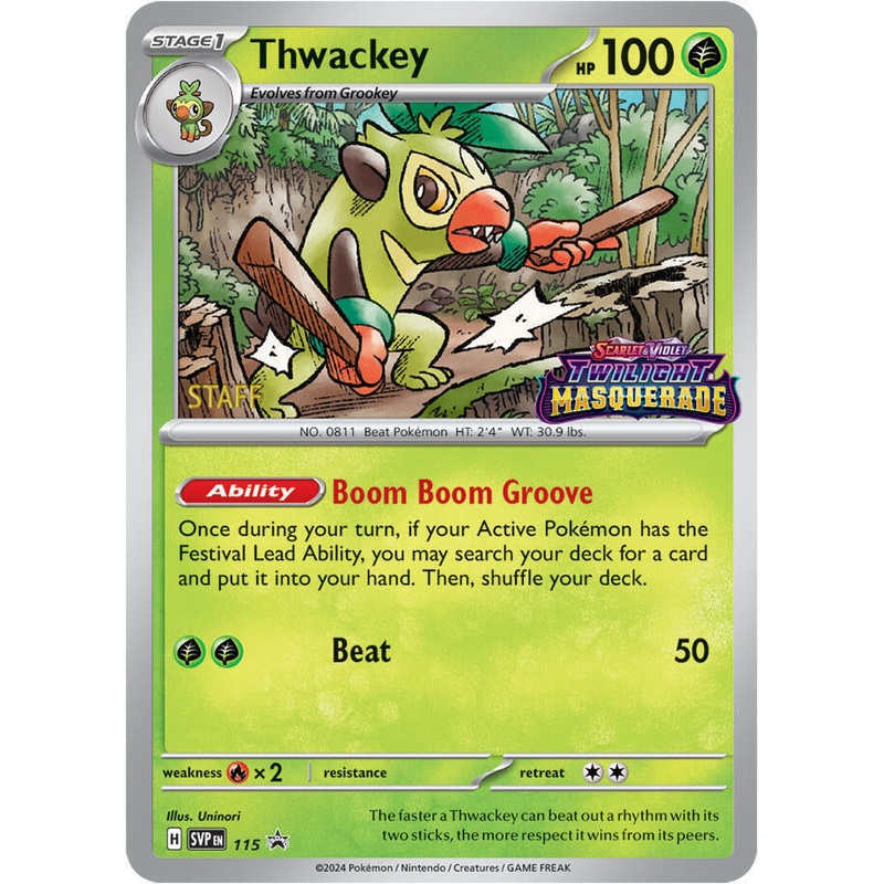 Thwackey (115) (Staff) [Scarlet & Violet: Black Star Promos]