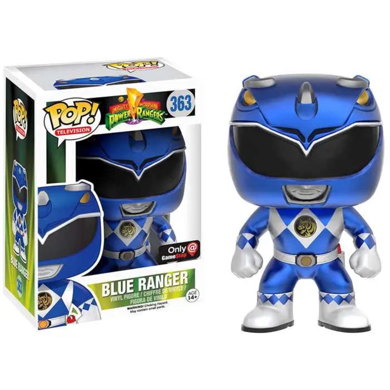 Funko Pop Television Mighty Morphin Power Rangers Blue Ranger Slight Damage To Back Of Box New