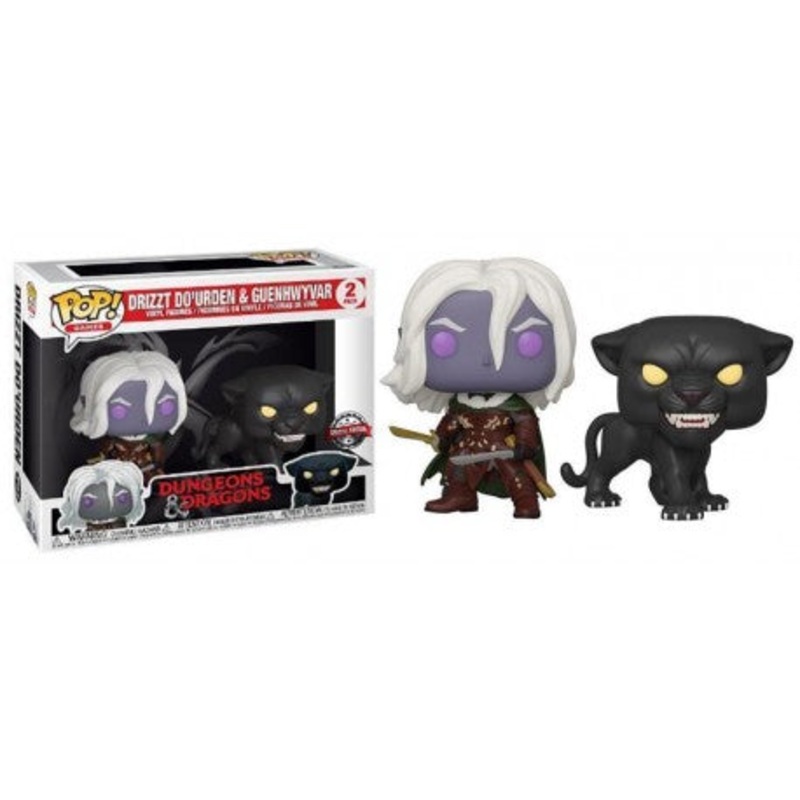 Funko Pop Games Dungeons & Dragons Drizzt Do'Ouden & Guenhwyvar EB Exclusive New