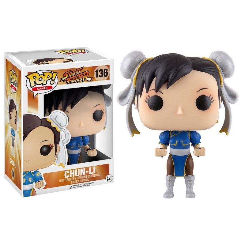Funko Pop Games Street Fighter Chun Li Sticker Residue on Box Bottom Used Like New