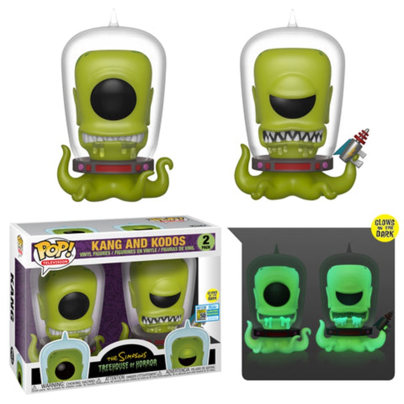 Funko Pop Television The Simpsons Treehouse Of Terror Kang & Kodos Glow In The Dark Slight Damage To Box New