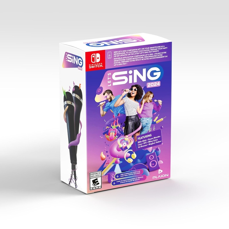 Lets Sing 2024 + 2 Microphones Bundle Switch Used
