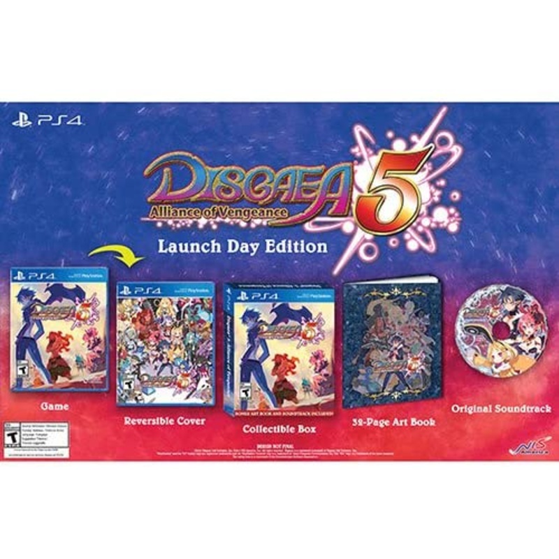 Disgaea 5 Alliance Of Vengeance W Box Art Book Sound Track (damage to box) PS4 Used