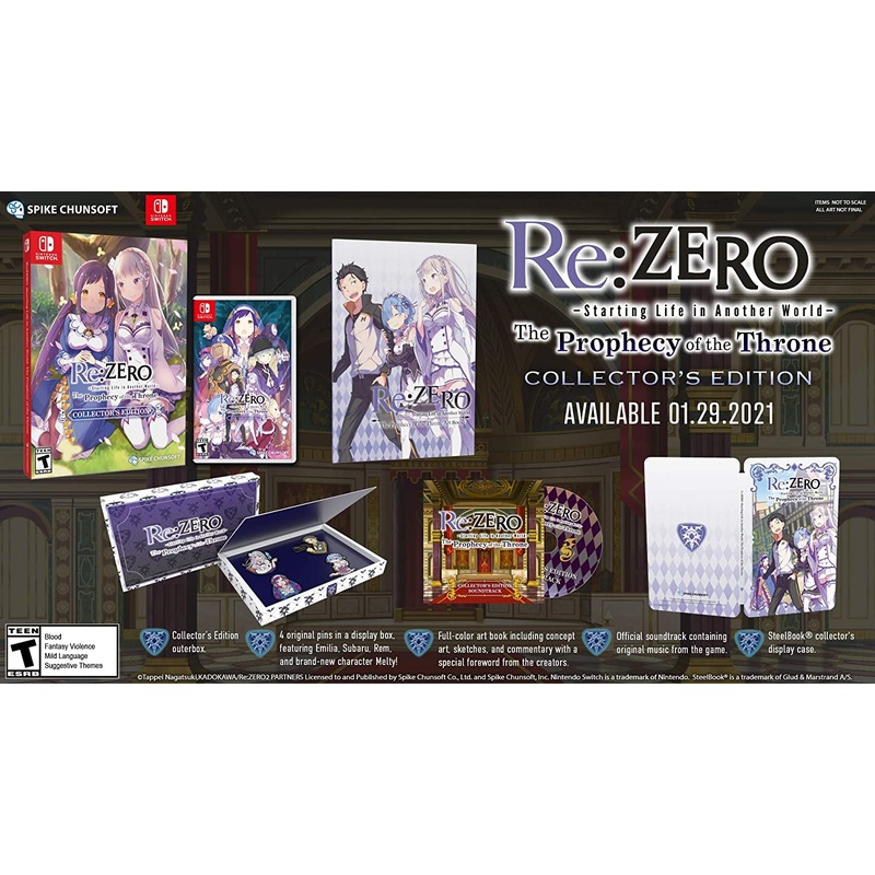 Re Zero The Prophecy Of Thrones Collectors Edition Switch Used