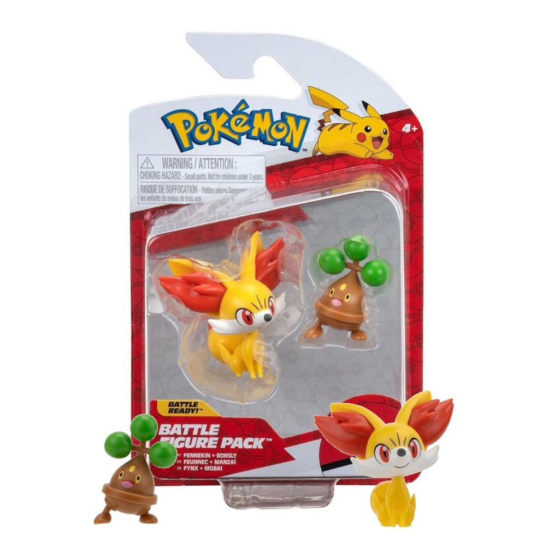 Pokemon Battle Figure Fennekin, Bonsly New