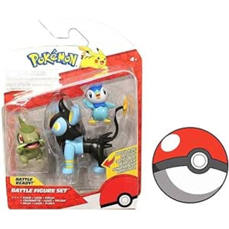 Pokemon Battle Figure Set Axew, Luxio, Piplup New