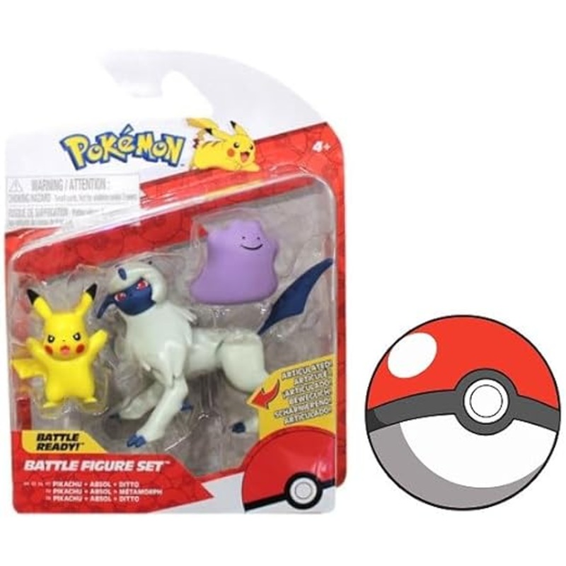 Pokemon Battle Figure Set Pikachu, Absol, Ditto New