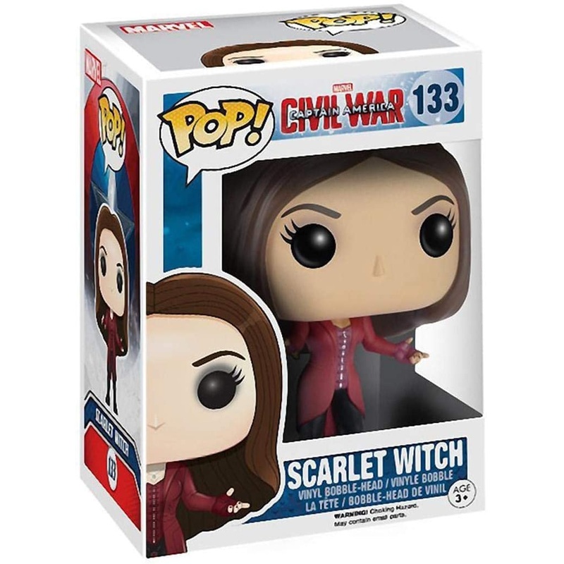 Funko Pop Marvel Civil War Captain America Scarlet Witch Slight damage to box New