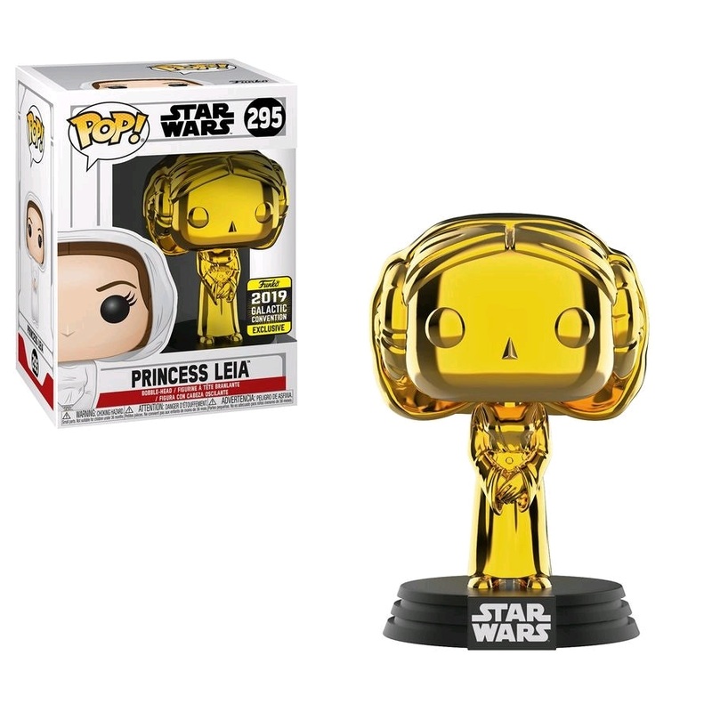 Funko Pop Movies Star Wars Princess Leia Gold Chrome New