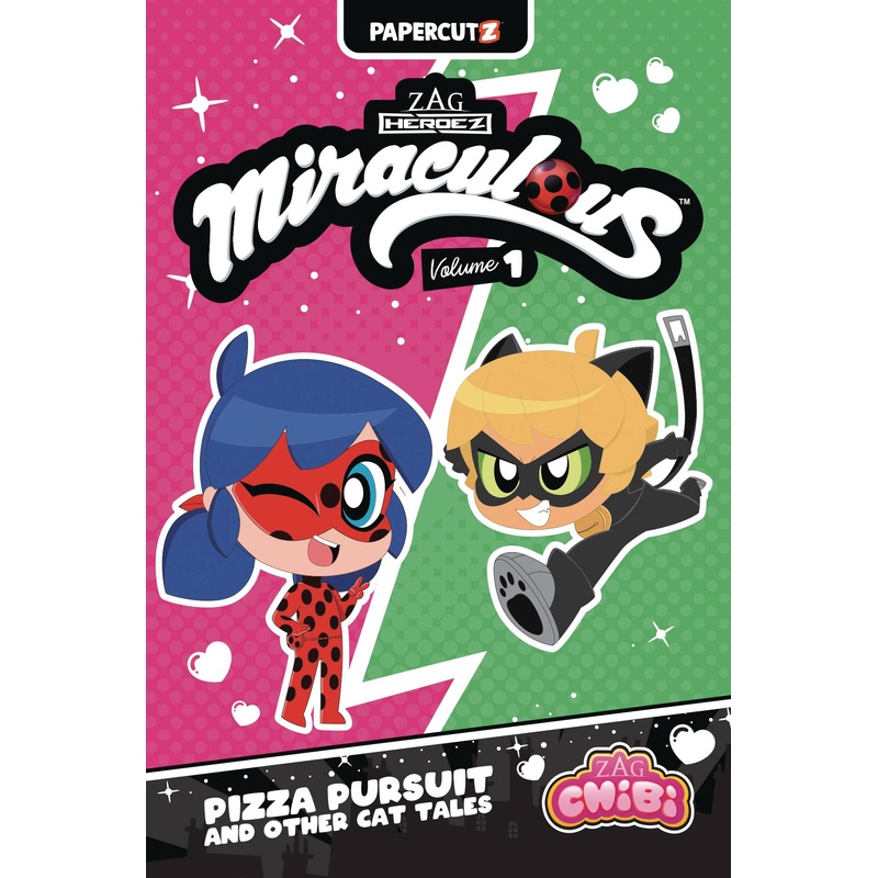 Miraculous Lady Bug Chibi Vol 01 Pizza Pursuit and Other Cat Tales Graphic Novel New