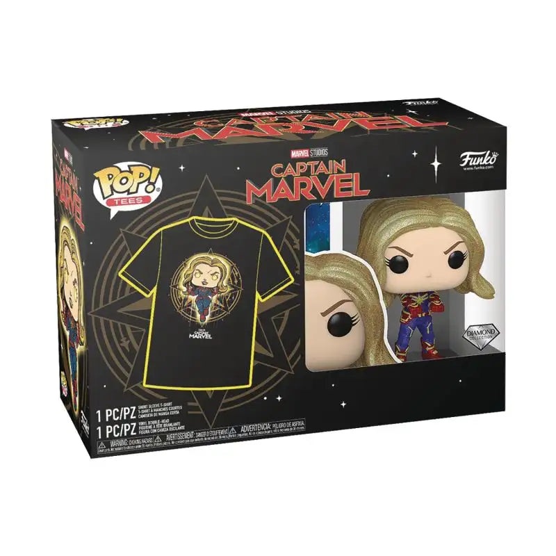 Funko Pop Tees Marvel Captain Marvel Diamond Edition New