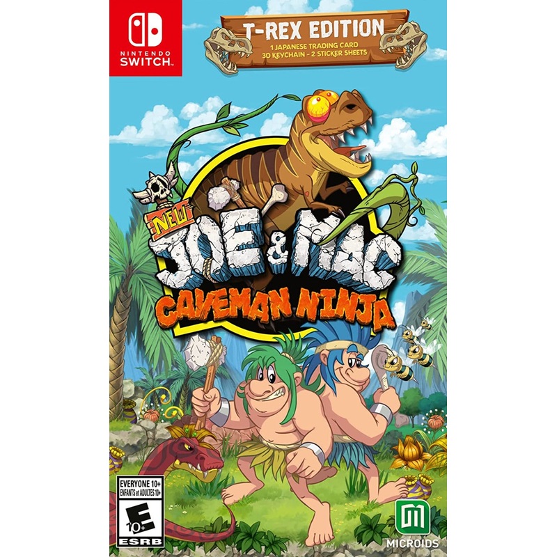 New Joe & Mac Caveman Ninja T-Rex Edition Switch New