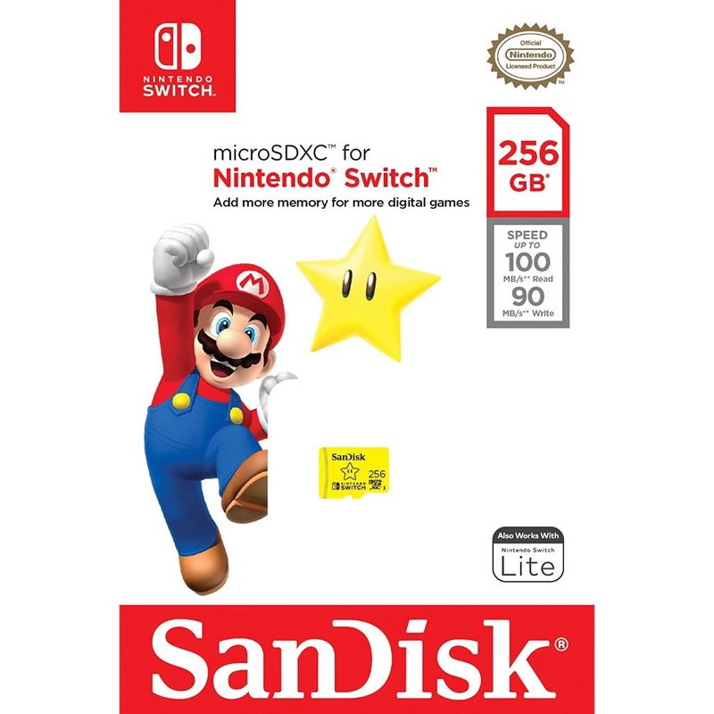 SanDisk 256GB micro SDXC for Nintendo Switch (Mario Design)