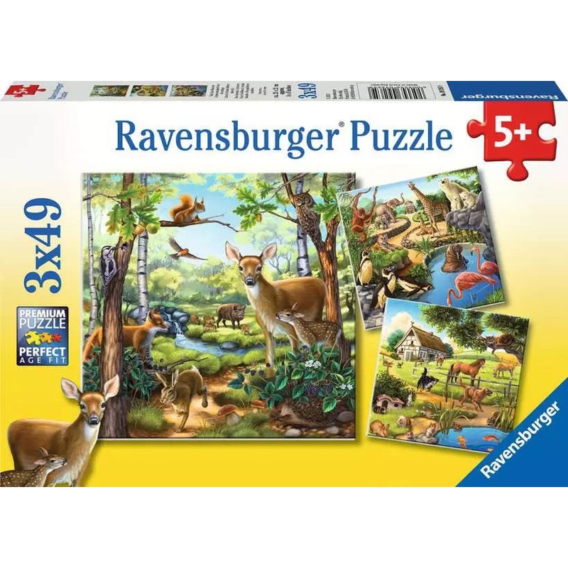 Forest/Zoo/Domestic Animals (3x49pc)