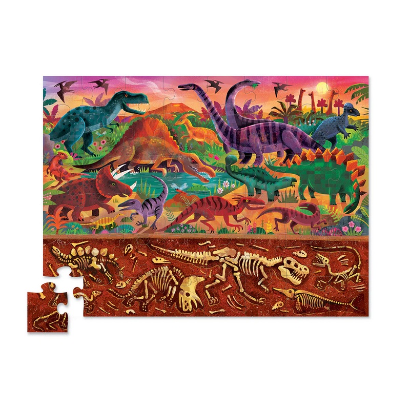 Above + Below Puzzle: Dinosaur World (48-Piece)