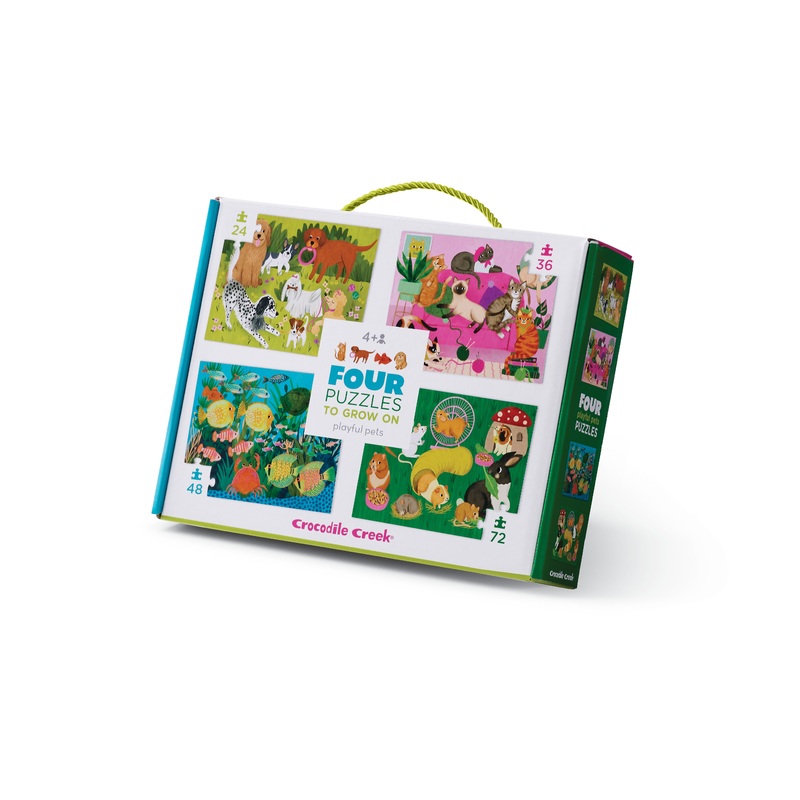 Four Puzzles to Grow On: Playful Pets
