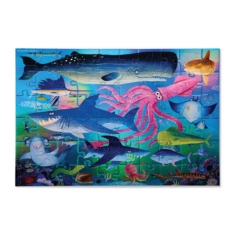 Holographic Puzzle: Shimmering Sharks (60-Piece)