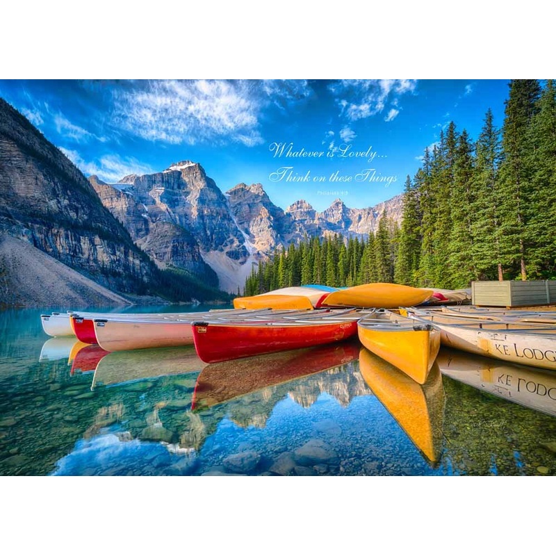 'Whatever is Lovely' Canoe Reflection by Rick Schmidt (1000 piece)