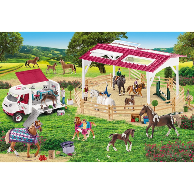 Riding School and Veterinarian (150pc with 2 figurines)