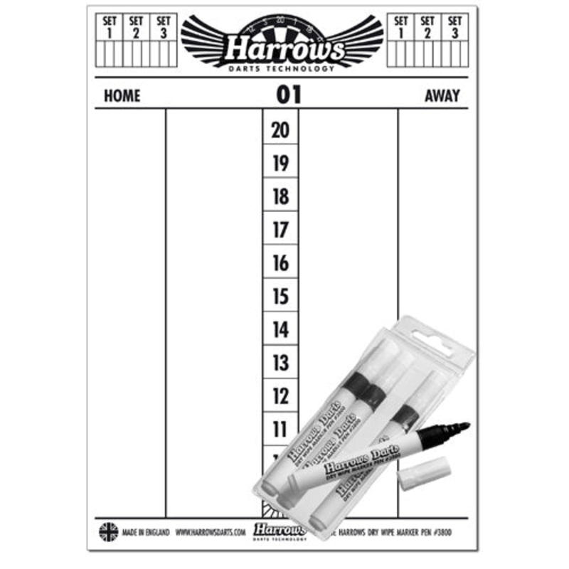Dry Wipe Dart Board with 4 pens