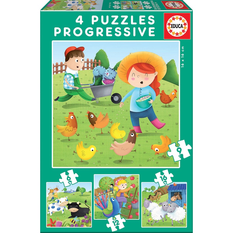 Farm Animals (4 Progressive Puzzles)