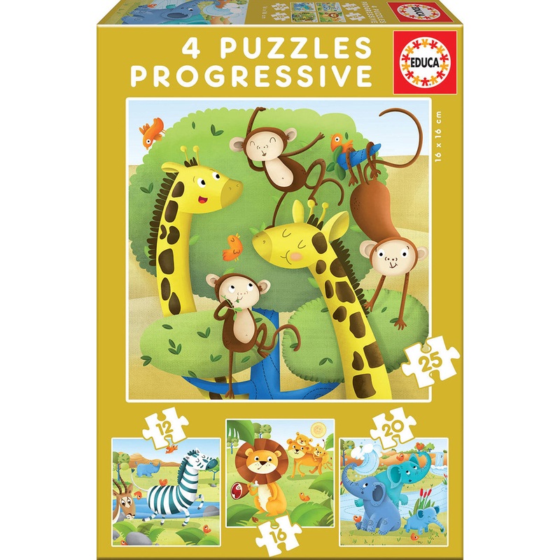 Wild Animals (4 Progressive Puzzles)