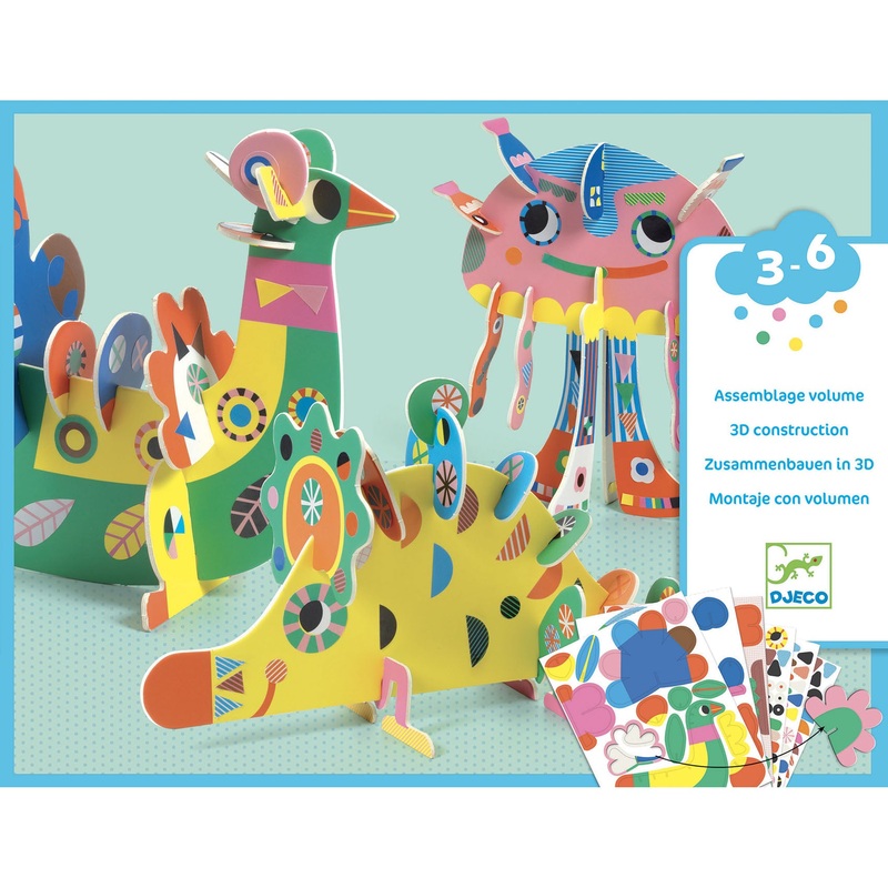 3D Construction - Three 3D Animals