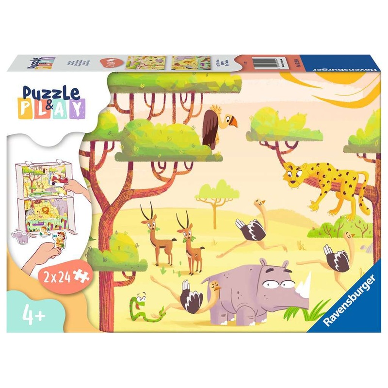 Puzzle & Play: Safari Time (2x24pc)