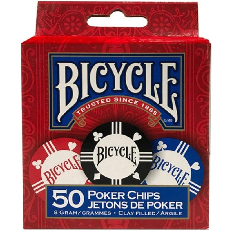 Poker Playing Chips (50 pack 8g clay, by Bicycle)