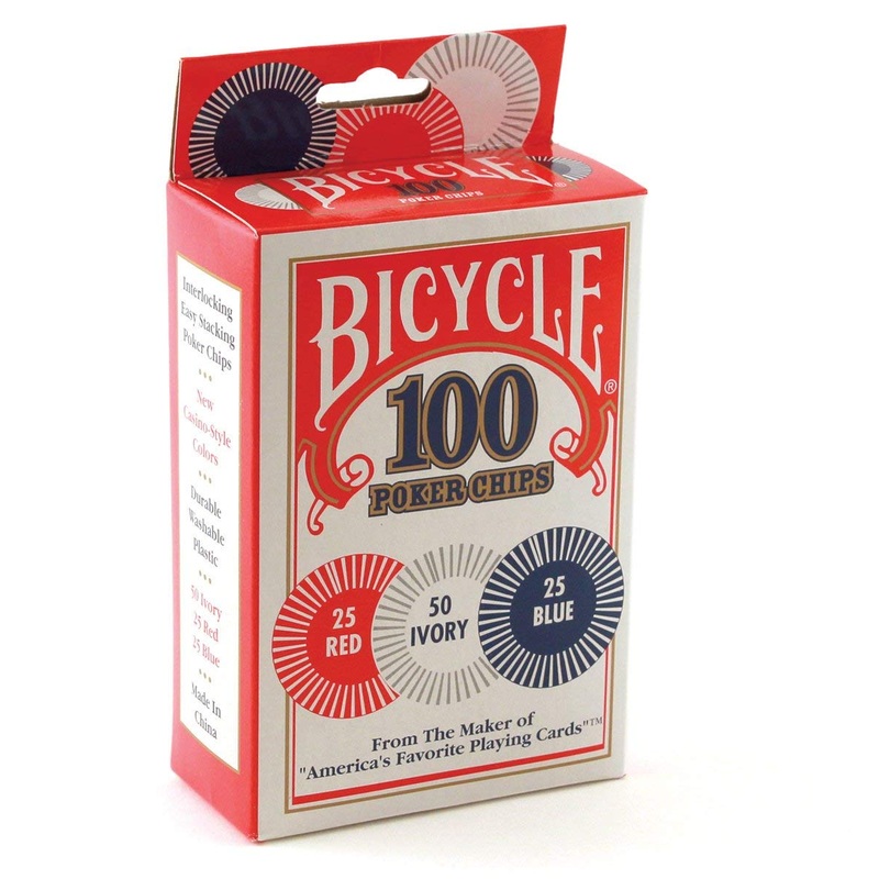 Poker Playing Chips (100 pack plastic, by Bicycle)