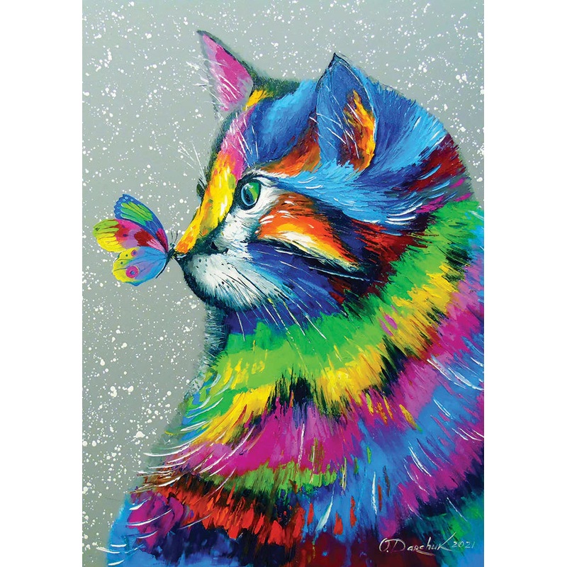 Bright Cat and Butterfly