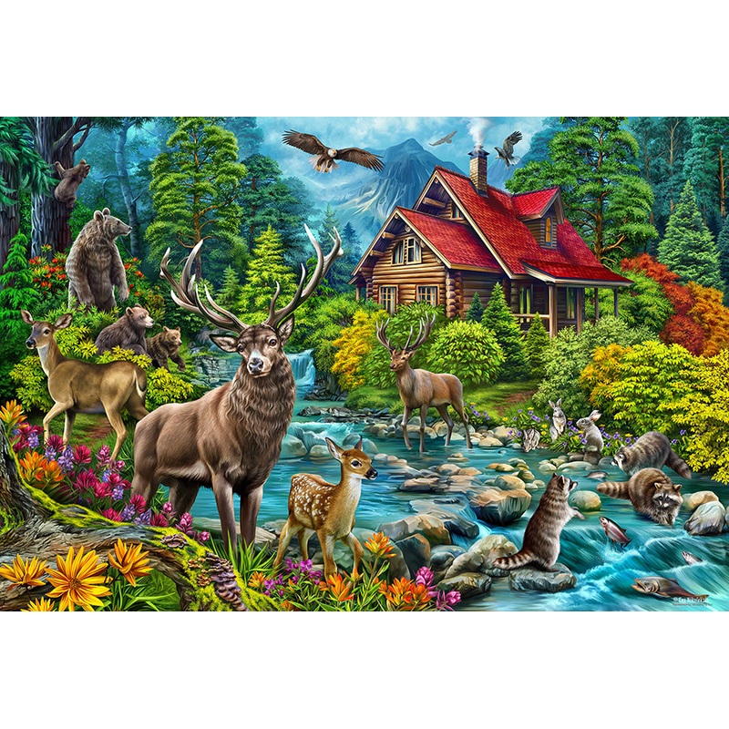 Red-Roofed Cabin (2000pc)