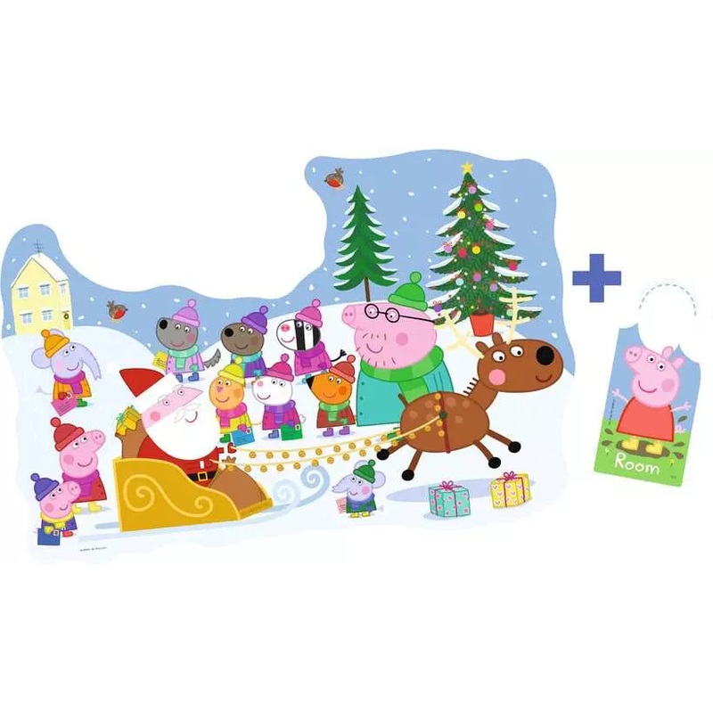Peppa Pig Christmas with Door Hanger Shaped (32pc floor puzzle)