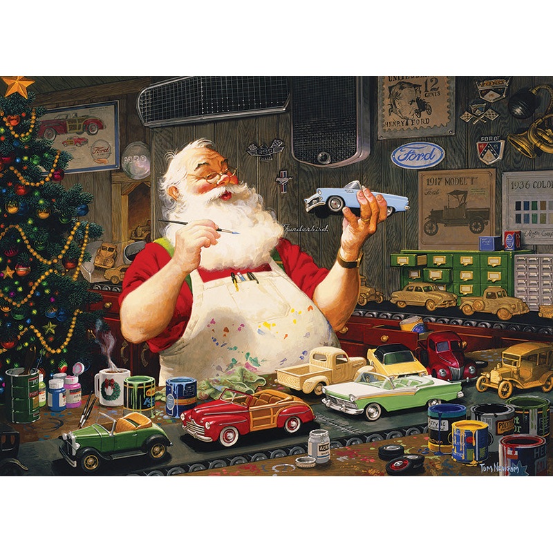 Santa Painting Cars
