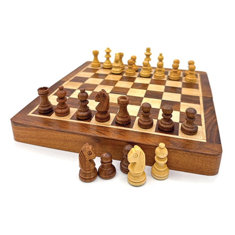 Wooden Chess Set - folding, magnetic (by Piatnik)