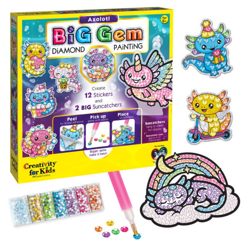 Big Gem Diamond Painting Axolotl
