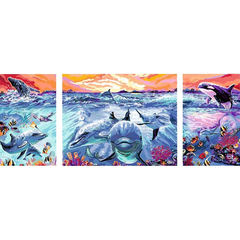 Dolphins at Sunset (CreArt Painting by Number)