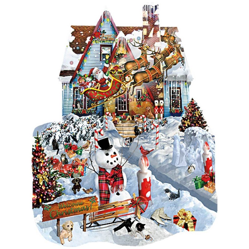 Suns Out 1000 Pc Christmas at Our House (shaped)
