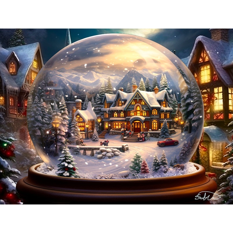 Suns Out 1000 Pc Snow Globe Town