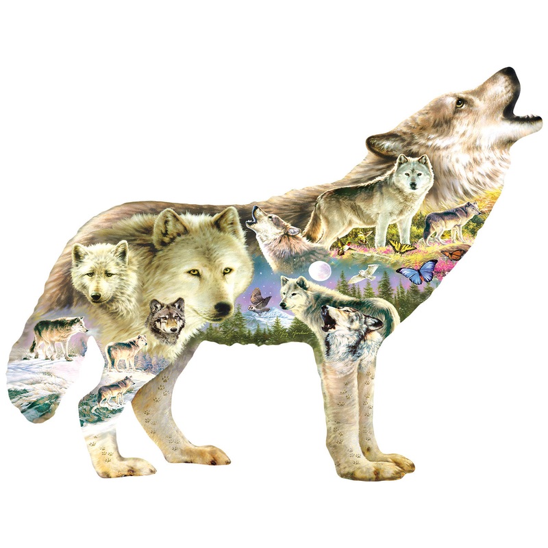 Suns Out 750 Pc Meadow Wolf (shaped)