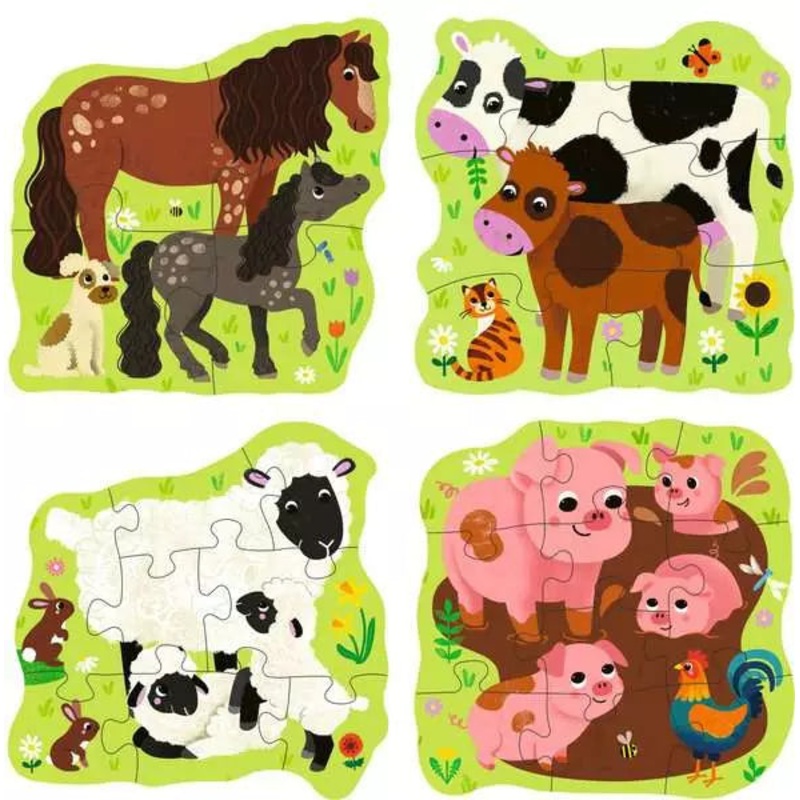 Puzzle Up: Farm Animals (4 + 6 + 8 + 10 Pieces)