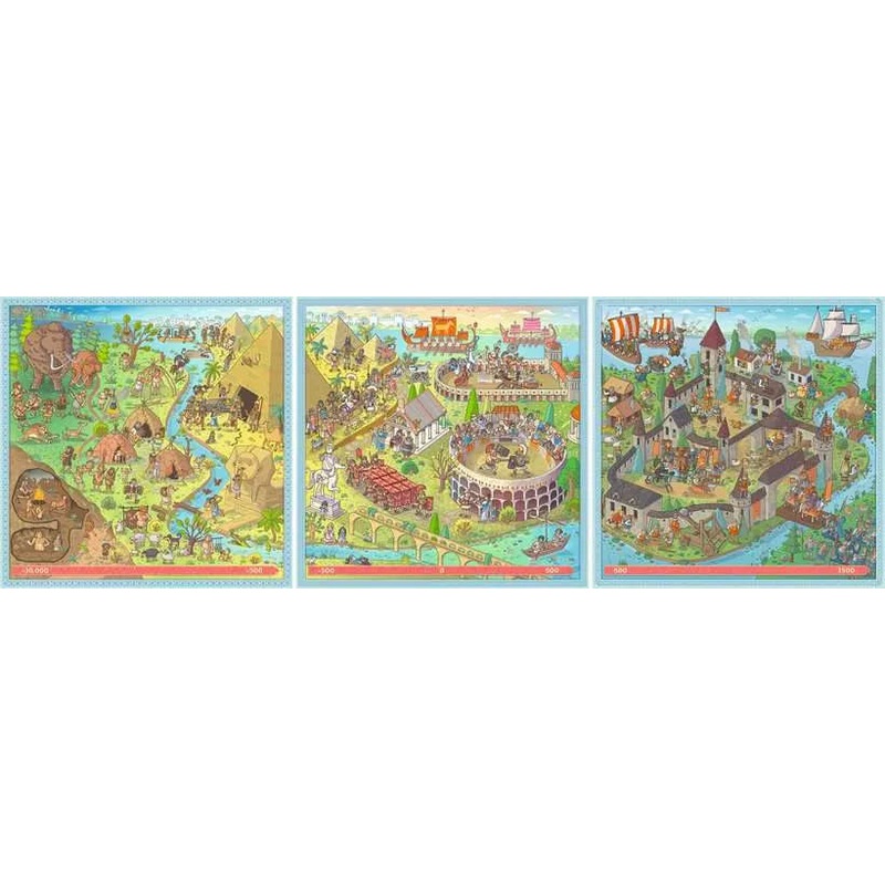 Puzzle Up: History (100 + 121 + 144 Pieces)
