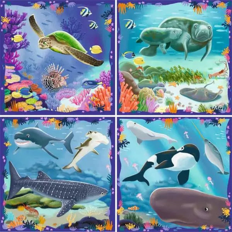 Puzzle Up: Ocean Life (64 + 72 + 81 + 90 Pieces)