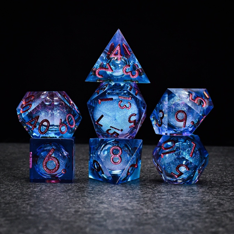 Royal Blue Liquid Core DND/TTRPG Dice set